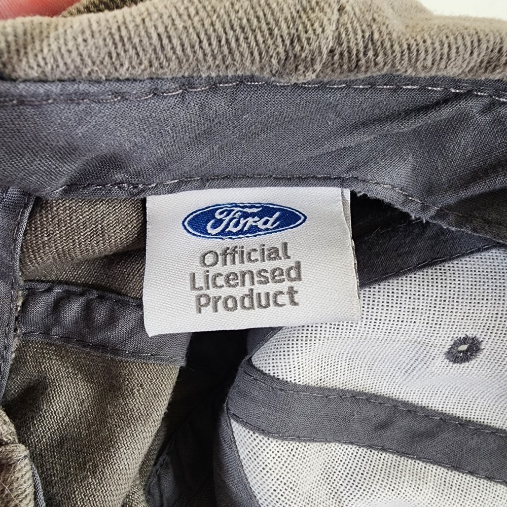 Built Ford Tough Logo Gray Adjustable Hat Vintage Dad Mom Workwear - Picture 10 of 10